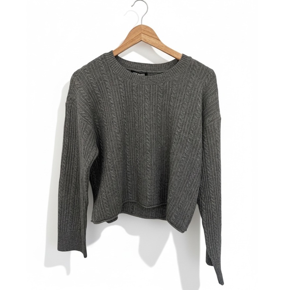 Steve Madden Cable Knit Sweater Grey Large Womens